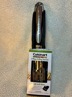 Cuisinart 3 piece Gourmet Grilling Tool Set & Glove