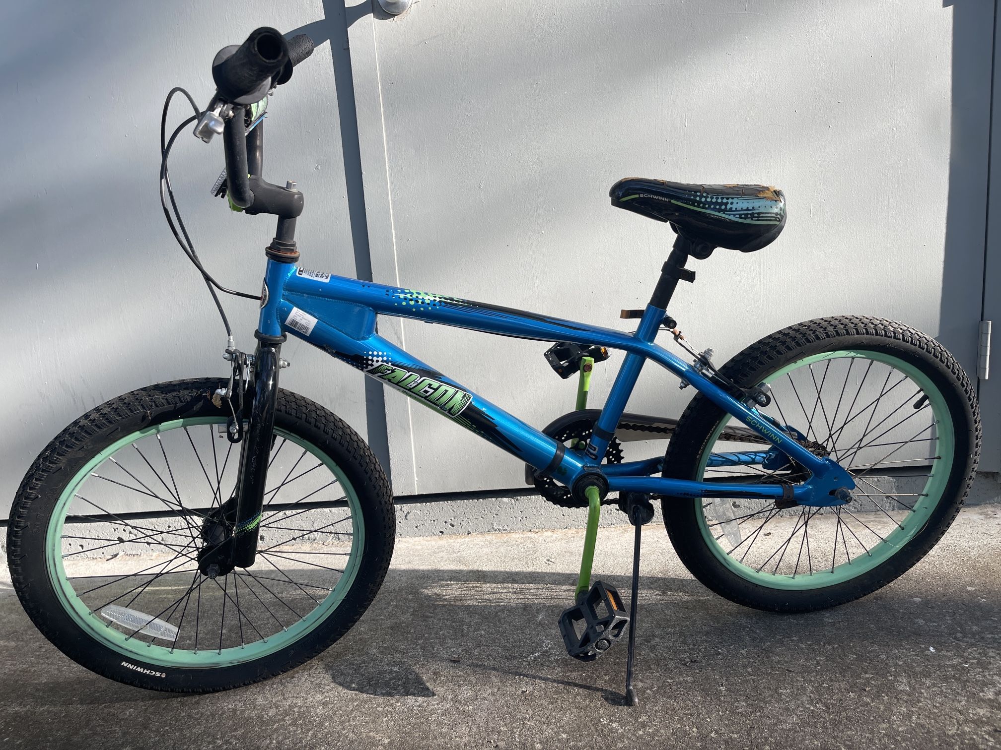 Schwinn Falcon 20” BMX Bike kids Blue In excellent condition minus the seat.