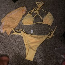 Yellow Bikini 3 Piece Set 