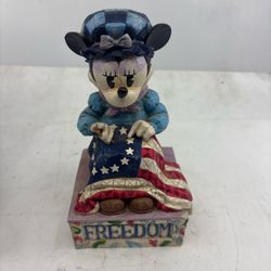 Jim Shore Disney Minnie Mouse Stitching Freedom's Promise Broken Chair See Photo