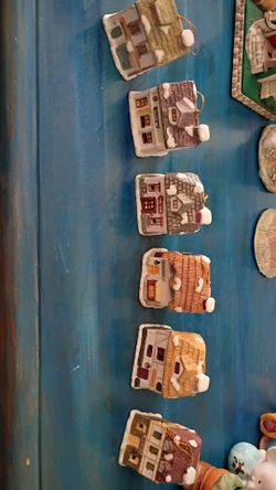 Vintage porcelain Christmas village ornaments