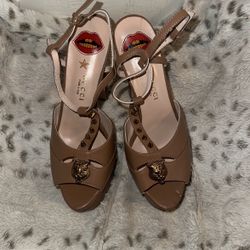 GUCCI BEIGE LEATHER ANGEL SHOES