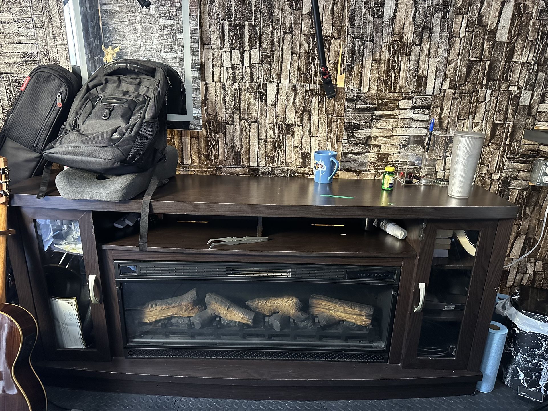 Fireplace TV Table