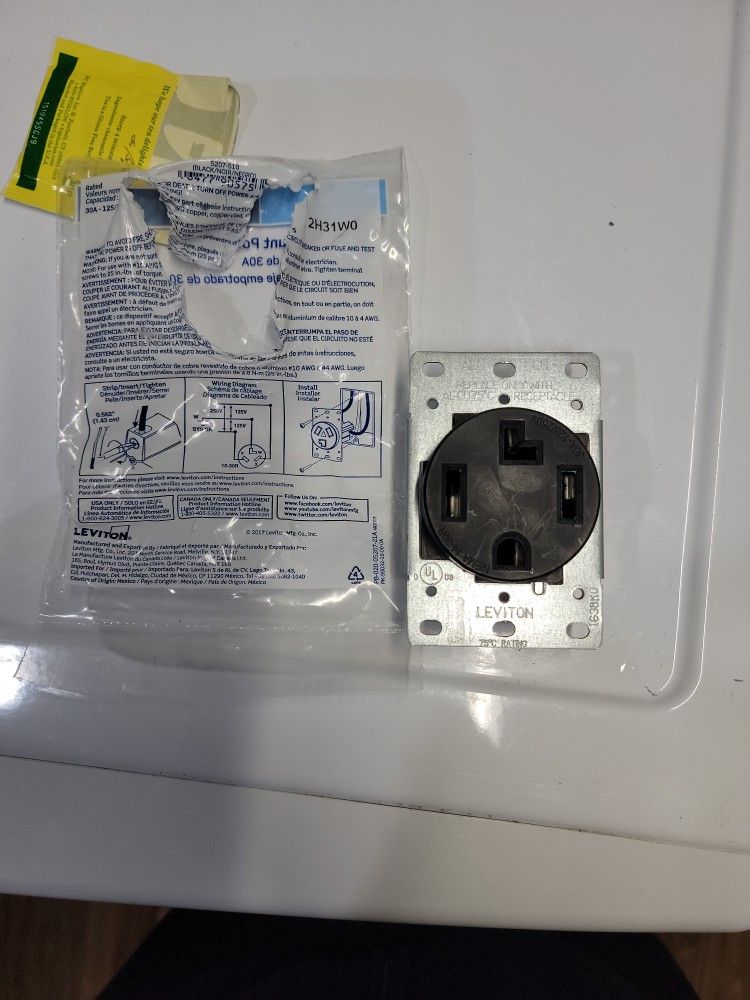 4 Connection/ Prong Electrical Clothes Dryer Outlet