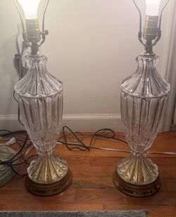 Vintage Brass and crystal lamps