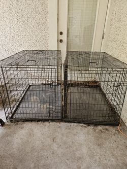 Dog Crates - Set of 2 metal 
4' L x 29" D x 32" D
