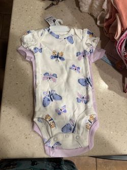 Baby Girl Butterfly Print Onesie