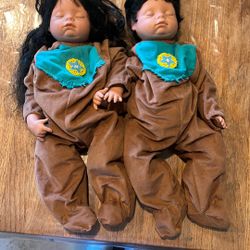 indian folks bean bag like body and porcelain heads/hands 