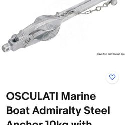 Reduced  Again! Must GO!Any Offer Considered! Osculati Galvanized Marine Anchor