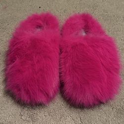Hot Pink Fur Shoes (SIZE 9.5-10)
