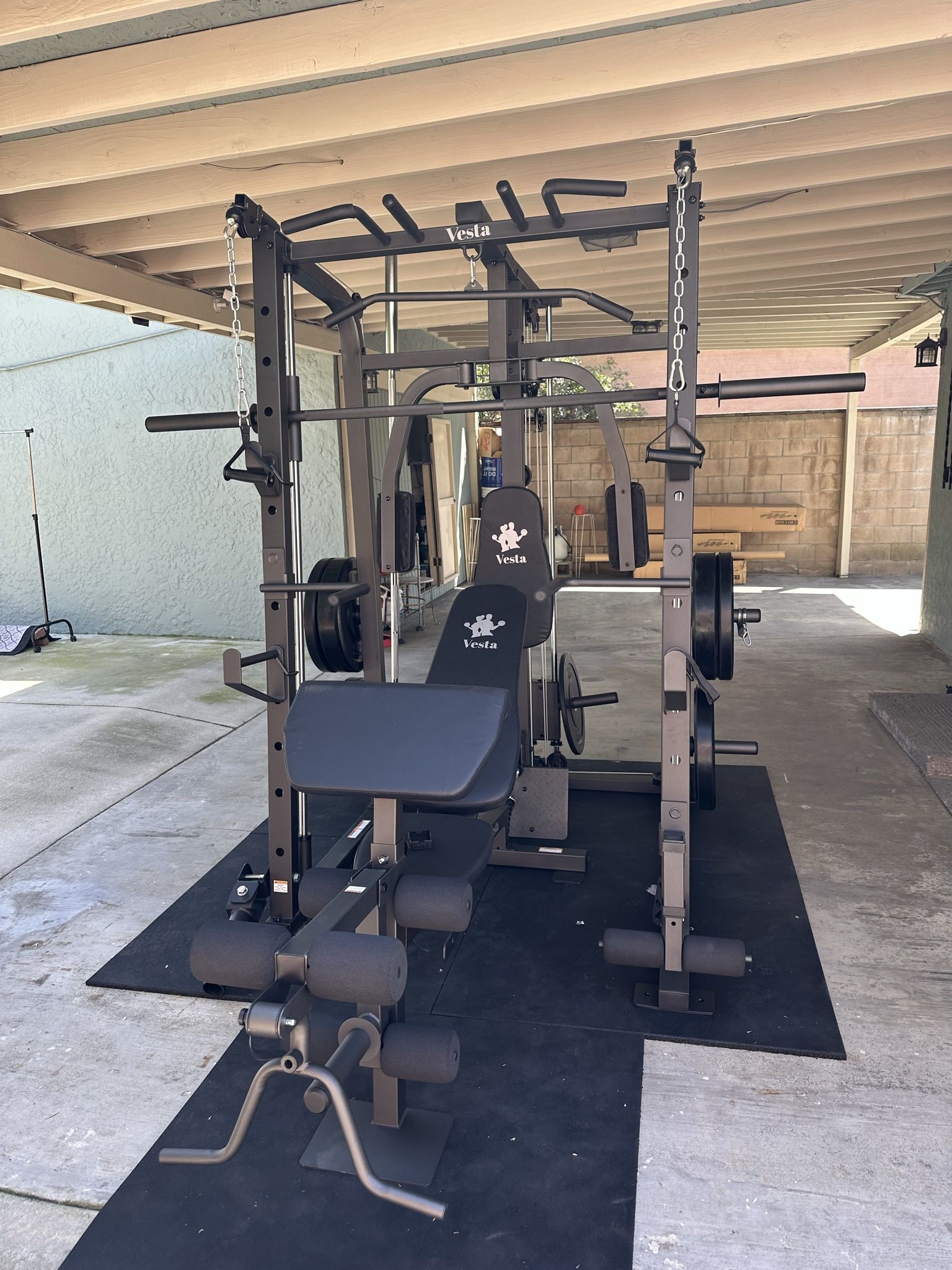  Smith Machine SM1001/FID Adj Bench/Gym Equipment/Fitness/Squat Rack/‼️⭕️WEIGHTS AND OLYMPIC BARBELL SOLD INDIVIDUALLY ⭕️‼️FREE  DELIVERY🚚 