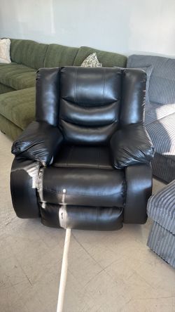 Black Faux Leather Recliner Chair
