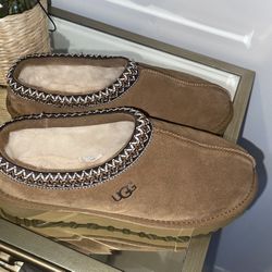UGG  TASMAN CHESTNUT SHEARLING LINED MOCCASIN SHOE