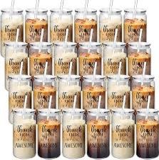 Yetene 24 Set Thank You Gifts Employee Appreciation Gifts 16 Oz Plastic Coffee Cups Bulk Reusable Inspirational Cups With Lid And Straw For Office Cow