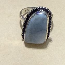 Size 6 Larimar Sterling Silver Ring