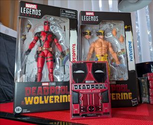 Marvel Legends Deadpool Wolverine Bundle with Action Figures & Playing Cards