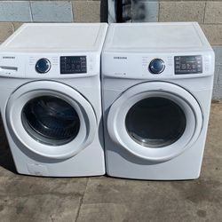 Samsung Front Load Washer And Stackable Gas Dryer Set 