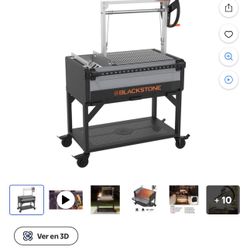 Blackstone Parrilla de Llama Abierta Bronco con Cubierta Suave y Rastrillo de Carbón