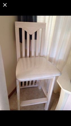 Real wood blonde high back stool.