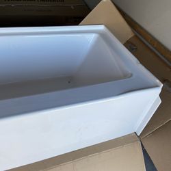 Delta Classic 500 60 in. x 32 in. Alcove Deep Soaking Bathtub with Left Drain in High Gloss White 