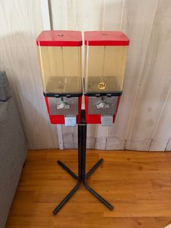 Double Gumball Vending Machine on Stand