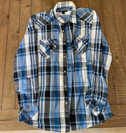 Mens INC Plaid Dress Shirt Men Size Large