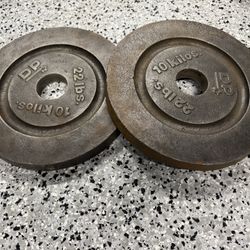 Pair of 22lbs cast iron DP Olympic plates