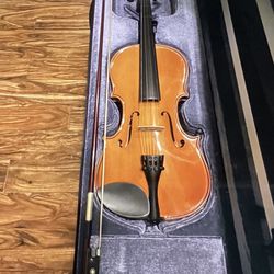 Violin with Rosin, Carrying Case and bow.