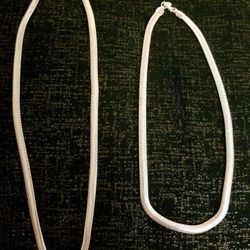 Sterling Silver Necklaces 2 20" & 18