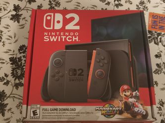 Nintendo Switch 2 With Mario Kart and game case