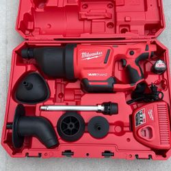 M12 12-Volt Lithium-Ion Cordless Drain Cleaning Airsnake Air Gun Kit with (1) 2.0Ah Battery, Toilet Attachments