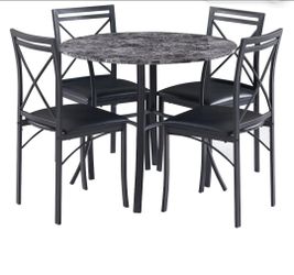 Black marble high top kitchen table