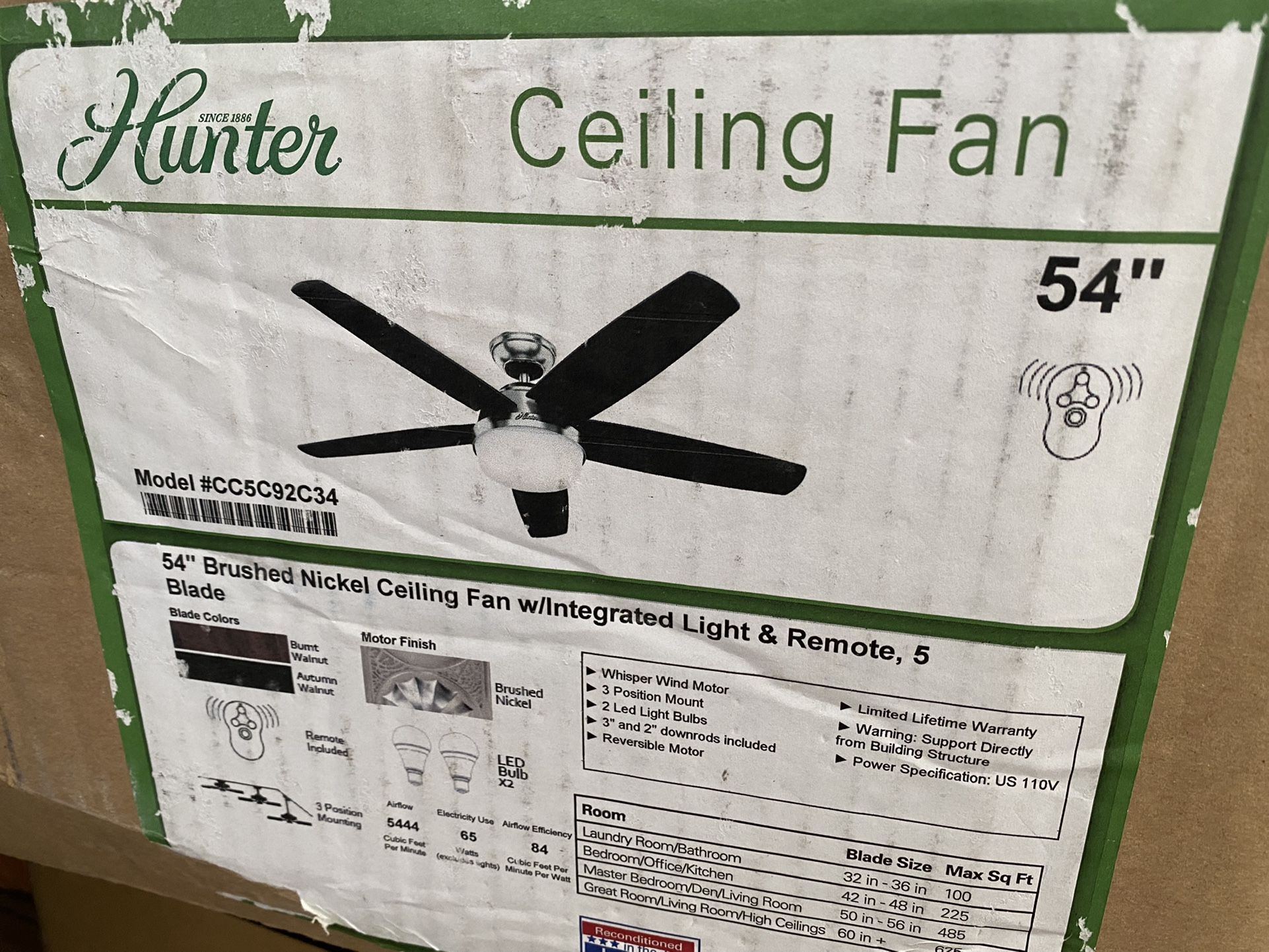 2 New Ceiling Fans 