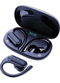 New Ear-Hanging Wireless Bluetooth Headset for Sports Running with Digital display-A520 Blue 
