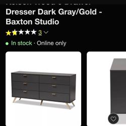 Dark Grey and Gold Dresser