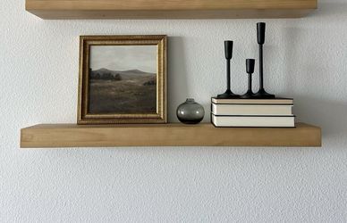 36" Floating Wood Shelf Natural