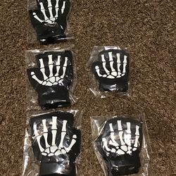 Unisex adult and kids glow in the dark fingerless gloves