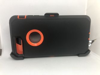 For iPhone 8 Plus Orange / Black Belt clip case funda cover protector
