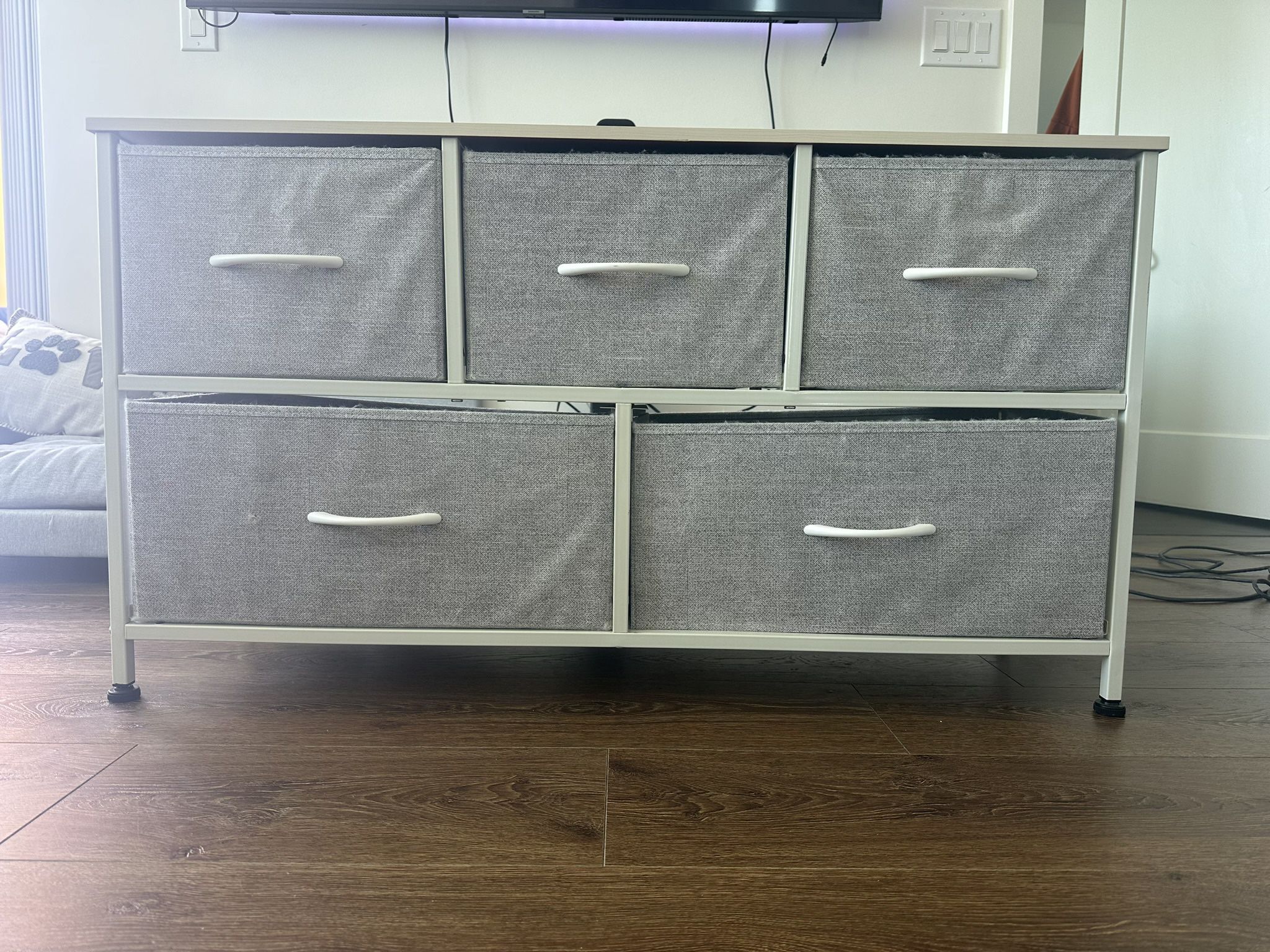 Fabric Dresser, 5 Drawer Storage