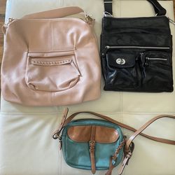 3 stylish purses, all pre used, in good condition, $15-$22 Each