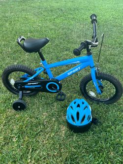 Bike with training wheels & helmet