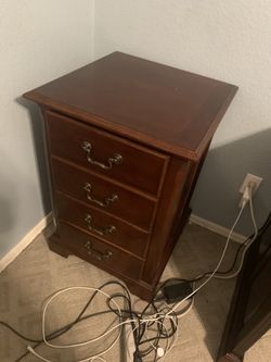 Wood Drawer Desk Nightstand