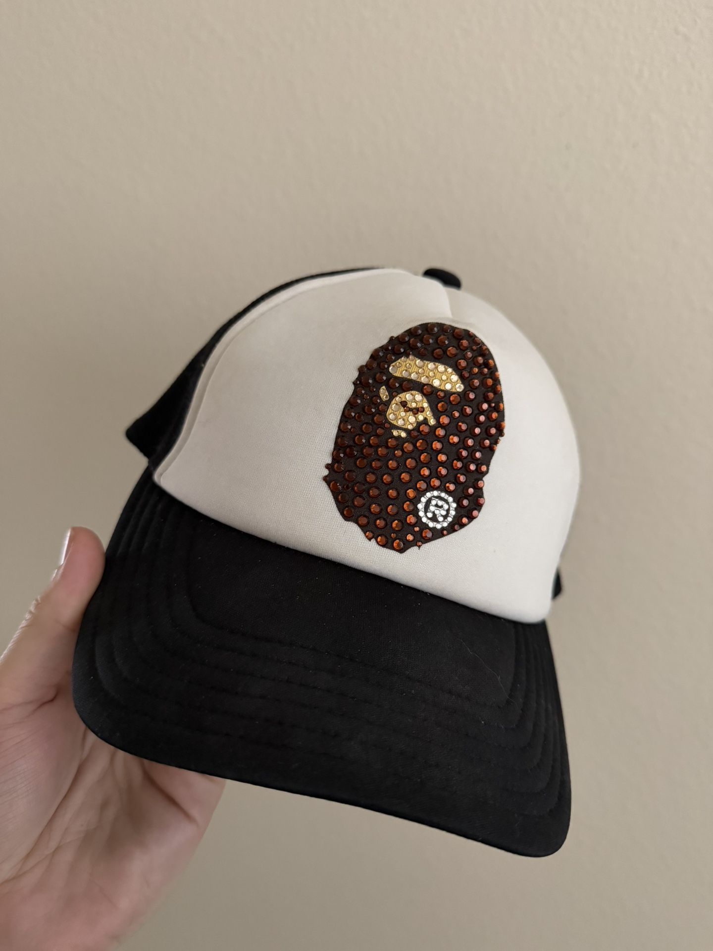 Bape x swarovski trucker hat