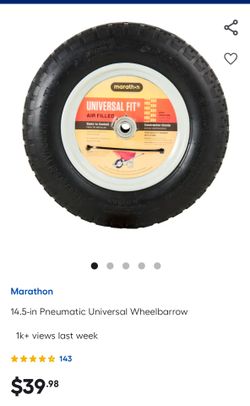 Marathon Universal Fit Air Filled Wheelbarrow Tire