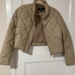 Like-New Cropped Quilted Puffer – Size M