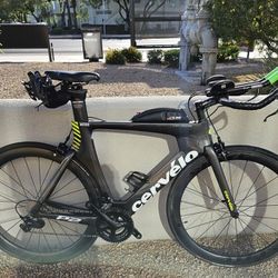 Triathlon Bike Cervelo P2, Carbon Wheels Clincher (Zipp 404 Like)