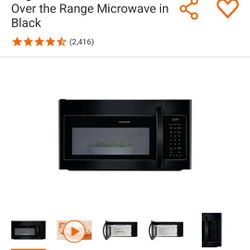 Frigidaire 30 in. 1.8 cu. ft. Over the Range Microwave in Black NEW OPEN BOX ITEM 