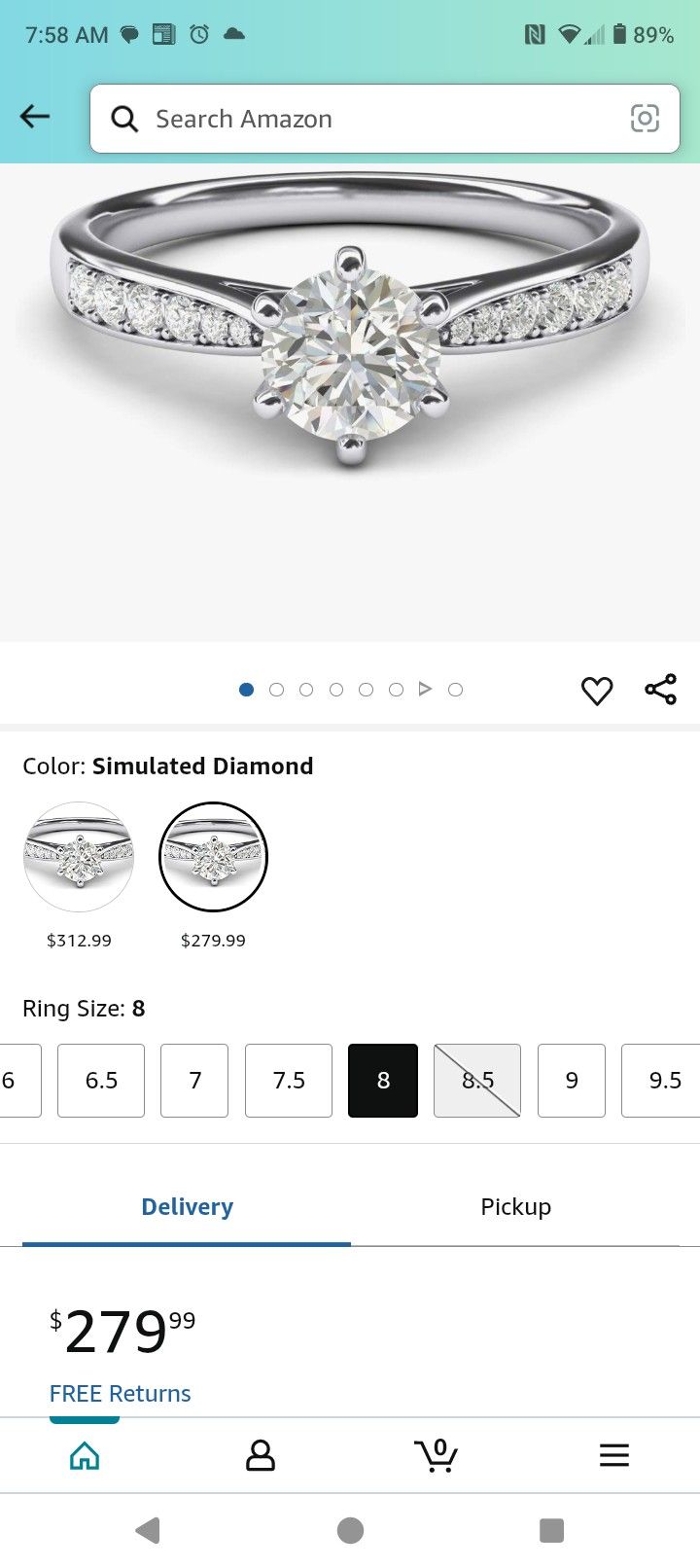 Bridal Diamond Ring Size 7