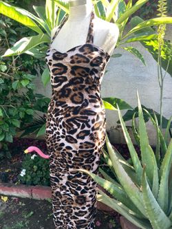halter cheetah dress small/ medium
