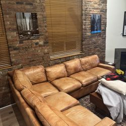 Walter E Smithe Custom Leather Sectional